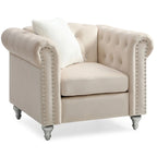 Fauteuil d'appoint en velours et cristal