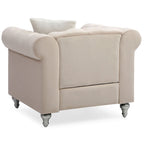 Fauteuil d'appoint en velours et cristal