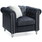 Fauteuil d'appoint en velours et cristal