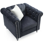 Fauteuil d'appoint en velours et cristal