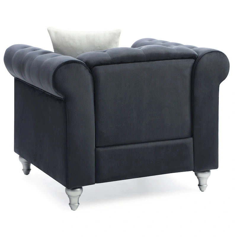 Fauteuil d'appoint en velours et cristal