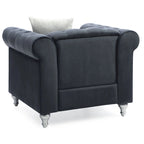 Fauteuil d'appoint en velours et cristal