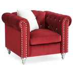 Fauteuil d'appoint en velours et cristal