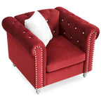 Fauteuil d'appoint en velours et cristal