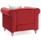 Fauteuil d'appoint en velours et cristal