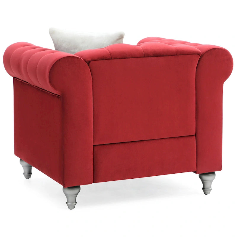 Fauteuil d'appoint en velours et cristal