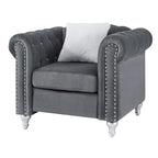Fauteuil d'appoint en velours et cristal