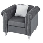 Fauteuil d'appoint en velours et cristal