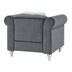 Fauteuil d'appoint en velours et cristal