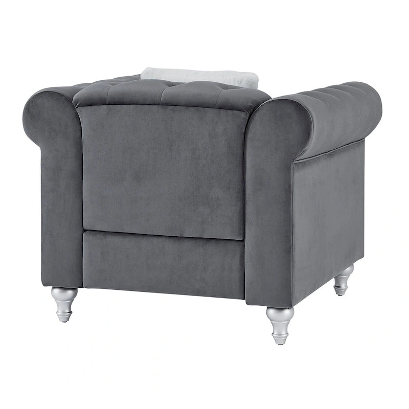 Fauteuil d'appoint en velours et cristal