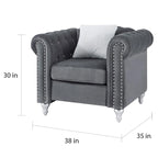 Fauteuil d'appoint en velours et cristal
