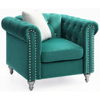 Fauteuil d'appoint en velours et cristal