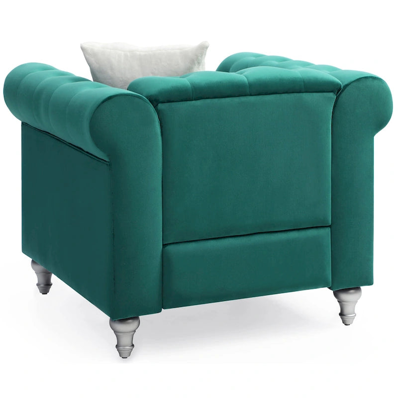 Fauteuil d'appoint en velours et cristal