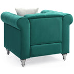 Fauteuil d'appoint en velours et cristal