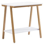 Table d'appoint étroite avec étagère et cadre en métal