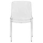 Chaise de salle à manger empilable en acrylique, design minimaliste, en plastique, dossier plein, transparente, moderne, pour cuisine, lot de 4