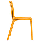 Chaise de salle à manger empilable en acrylique, design minimaliste, en plastique, dossier plein, transparente, moderne, pour cuisine, lot de 4