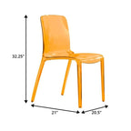 Chaise de salle à manger empilable en acrylique, design minimaliste, en plastique, dossier plein, transparente, moderne, pour cuisine, lot de 4