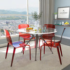 Chaise de salle à manger empilable en acrylique, design minimaliste, en plastique, dossier plein, transparente, moderne, pour cuisine, lot de 4