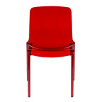Chaise de salle à manger empilable en acrylique, design minimaliste, en plastique, dossier plein, transparente, moderne, pour cuisine, lot de 4