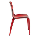 Chaise de salle à manger empilable en acrylique, design minimaliste, en plastique, dossier plein, transparente, moderne, pour cuisine, lot de 4