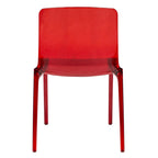 Chaise de salle à manger empilable en acrylique, design minimaliste, en plastique, dossier plein, transparente, moderne, pour cuisine, lot de 4