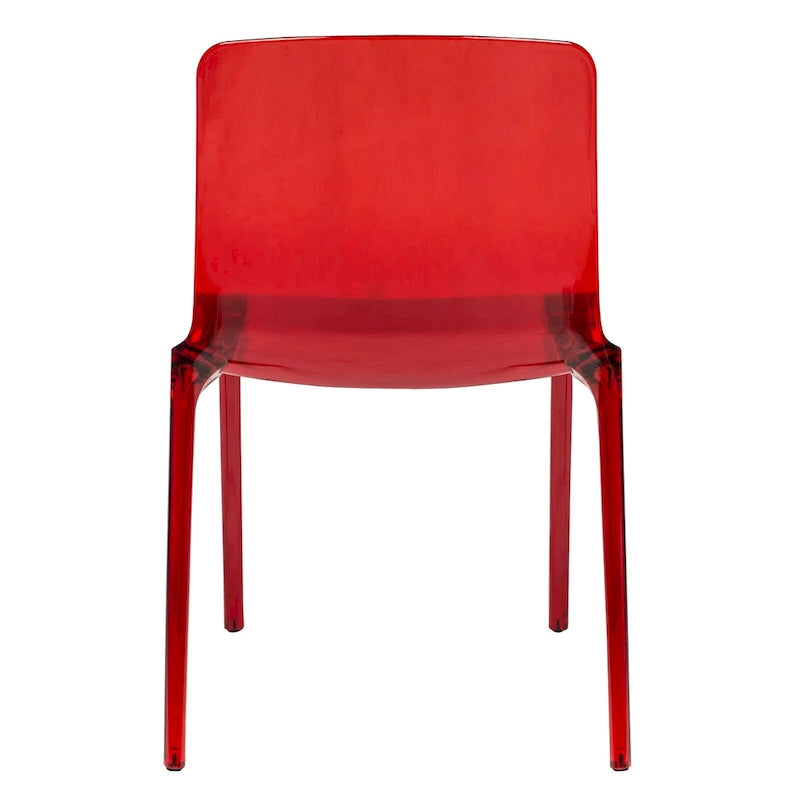 Chaise de salle à manger empilable en acrylique, design minimaliste, en plastique, dossier plein, transparente, moderne, pour cuisine, lot de 4