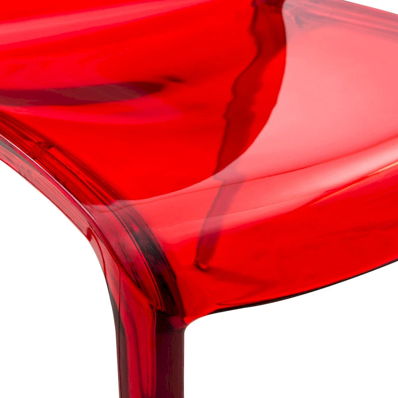 Chaise de salle à manger empilable en acrylique, design minimaliste, en plastique, dossier plein, transparente, moderne, pour cuisine, lot de 4