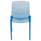 Chaise de salle à manger empilable en acrylique, design minimaliste, en plastique, dossier plein, transparente, moderne, pour cuisine, lot de 4