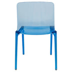 Chaise de salle à manger empilable en acrylique, design minimaliste, en plastique, dossier plein, transparente, moderne, pour cuisine, lot de 4