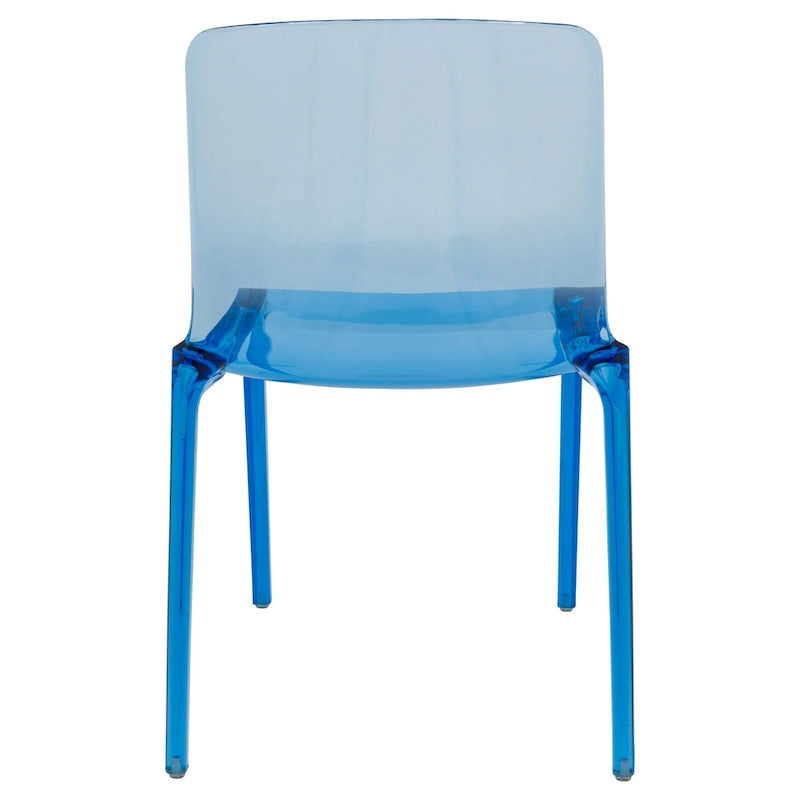 Chaise de salle à manger empilable en acrylique, design minimaliste, en plastique, dossier plein, transparente, moderne, pour cuisine, lot de 4