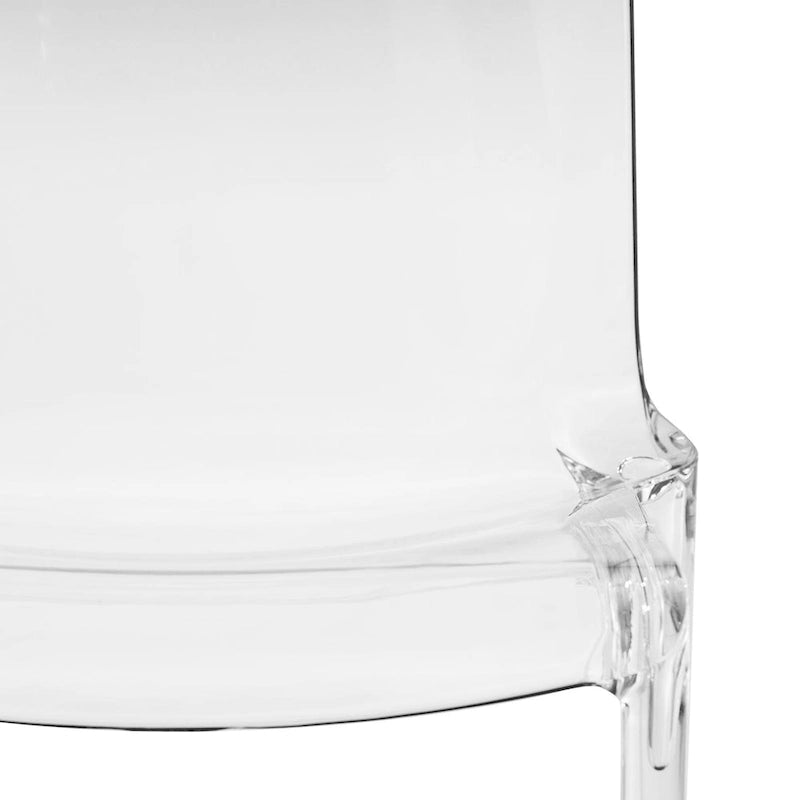 Chaise de salle à manger empilable en acrylique, design minimaliste, en plastique, dossier plein, transparente, moderne, pour cuisine, lot de 4