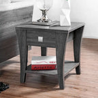 Table d'appoint de rangement moderne grise en forme de trompette