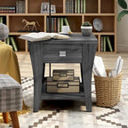 Table d'appoint de rangement moderne grise en forme de trompette