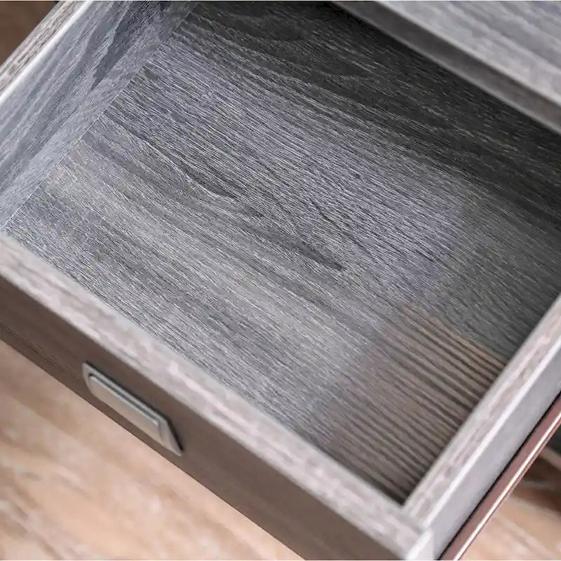 Table d'appoint de rangement moderne grise en forme de trompette