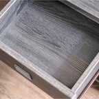 Table d'appoint de rangement moderne grise en forme de trompette
