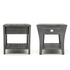 Table d'appoint de rangement moderne grise en forme de trompette