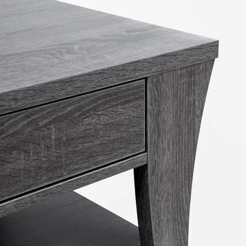 Table d'appoint de rangement moderne grise en forme de trompette