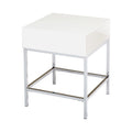 Table d'appoint Living Simple en métal blanc très brillant
