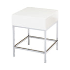 Table d'appoint Living Simple en métal blanc très brillant