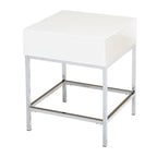Table d'appoint Living Simple en métal blanc très brillant
