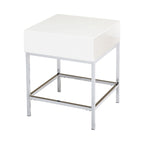 Table d'appoint Living Simple en métal blanc très brillant