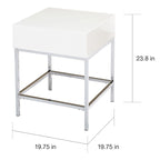 Table d'appoint Living Simple en métal blanc très brillant