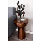 Table d'appoint en métal martelé - bronze ou cuivre