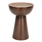 Table d'appoint en métal martelé - bronze ou cuivre
