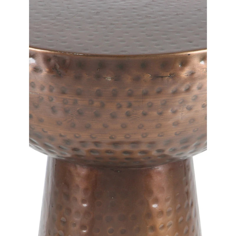 Table d'appoint en métal martelé - bronze ou cuivre