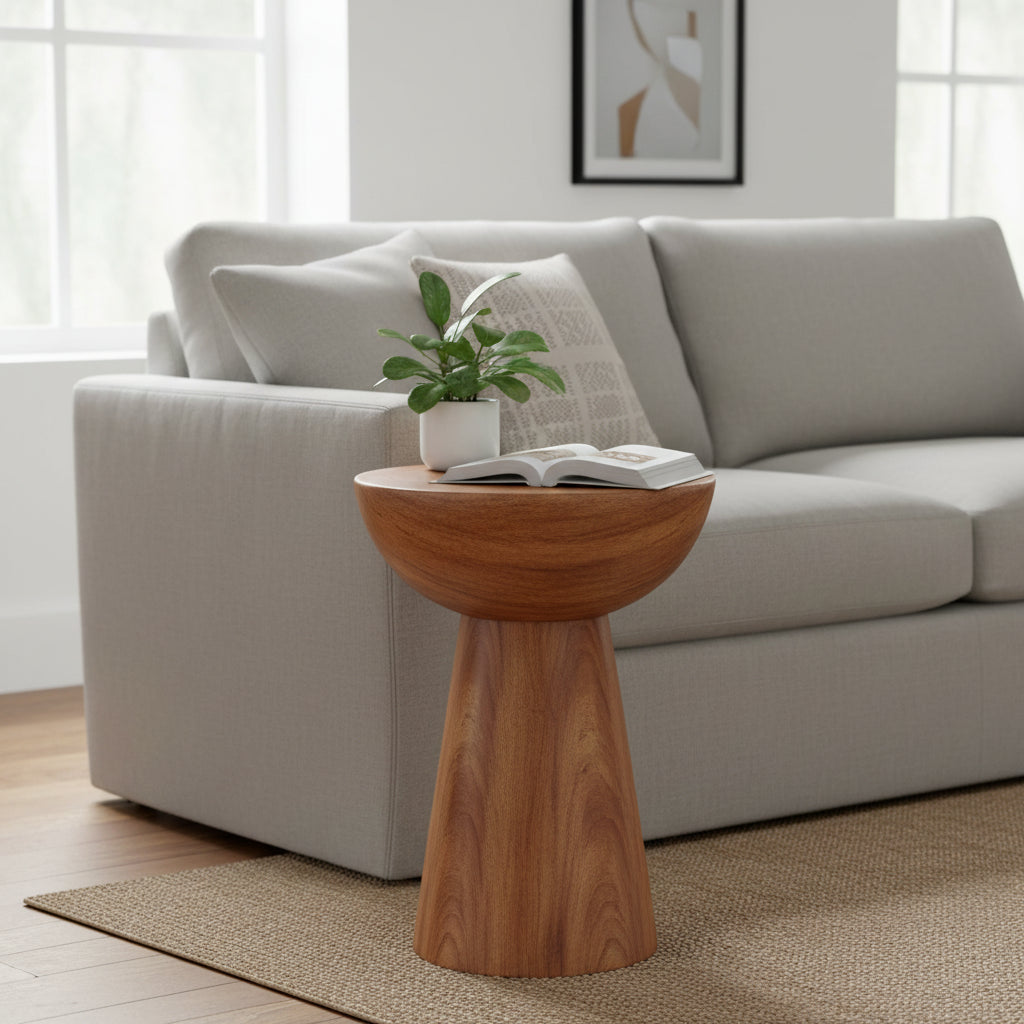 Table d'appoint en métal martelé - bronze ou cuivre