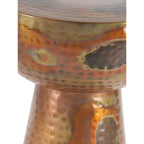 Table d'appoint en métal martelé - bronze ou cuivre