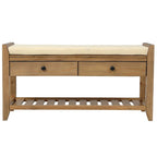 Banc de rangement capitonné polyvalent de style moderne avec porte-chaussures et tiroirs