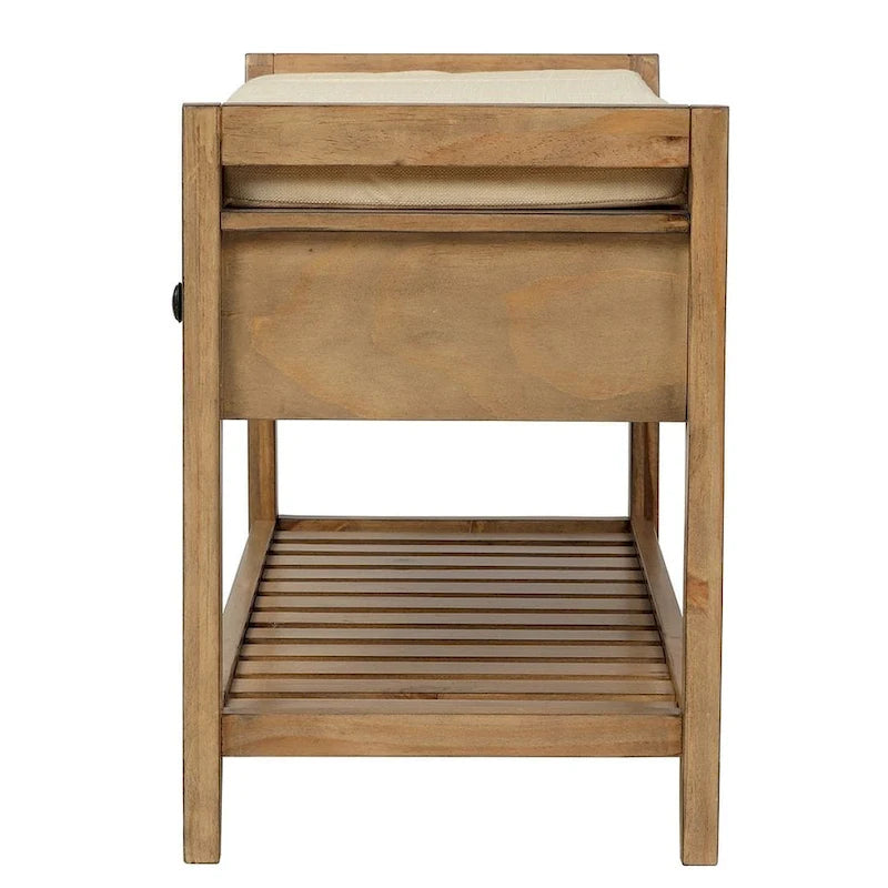 Banc de rangement capitonné polyvalent de style moderne avec porte-chaussures et tiroirs